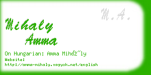 mihaly amma business card